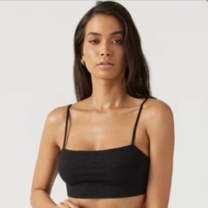 Free People Black Intimately Bra Cropped Viscose Tank Top Bralette M/L